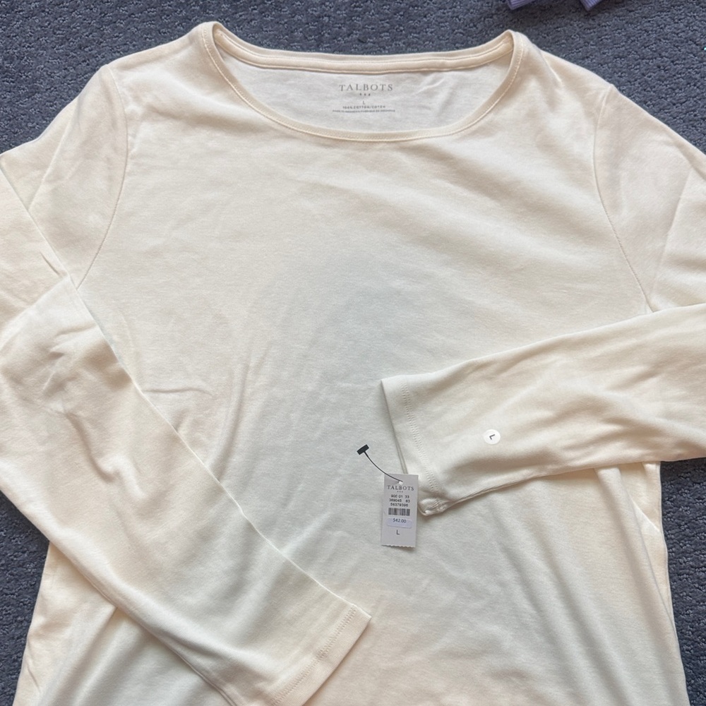 Talbots Ivory Long Sleeve Top